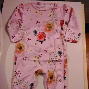 Baby Ted Baker Footie Pink with flowers size 9-12 months